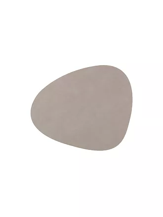 LIND DNA | Tovaglietta in pelle ovale NUPO 37x44cm Caviar | hellgrau